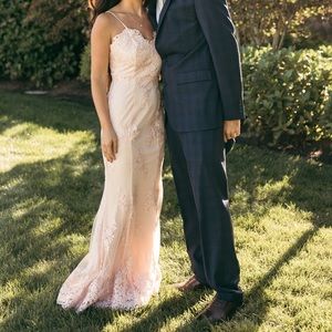 Lulus Came to Dance Blush Embroidered Dress